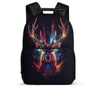 TPISLI Reindeer Theme School Backpack for Boys Girls Primary Classes Animal Rucksack 6-11 Years Children, Sturdy Handle Adjustable Straps Birthday Gift