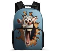 TPISLI Rucksack Boys Giraffe School Back Pack Children Kids Nylon And Felt Back Pack 3D Animal Cracker School Bag for Girls Elementary Students