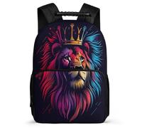 TPISLI Rucksack Boys Lion Motif School Back Pack Children Kids Nylon And Felt Back Pack Lions Animal King School Bag for Girls Elementary Students