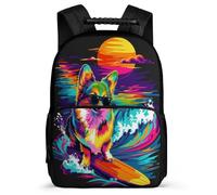 TPISLI Rucksack Corgi School Bag Shoulder Bag Messenger Bagpack Children Zipper Travel Storage Bags Casual Bookbag Animal Puppy Design Backpack for 7-13 Years Old