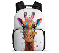 TPISLI Rucksack Giraffe School Bag Shoulder Bag Messenger Bagpack Children Zipper Travel Storage Bags Casual Bookbag Animal Theme Design Backpack for 9-18 Years Old