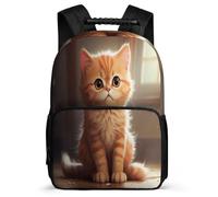 TPISLI Rucksack Kitten School Bag Shoulder Bag Messenger Bagpack Children Zipper Travel Storage Bags Casual Bookbag Cat Design Backpack for 7-13 Years Old