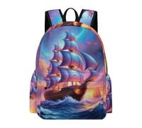 TPISLI Sailboat Backpack Boys Girls 8-12 Years School Bag Boat Motif Rucksack for Daily Classes, Lightweight 11.6 Inch Laptop Daypack for Books, Lessons and Travel