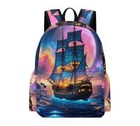 TPISLI Sailboat Backpack Boys Girls Age 8-14 School Bag Boat Motif Rucksack for Daily Classes, Lightweight 15.6 Inch Laptop Backpack for Travel and Daily Use