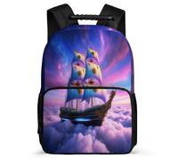 TPISLI Sailboat School Backpack for Children School Years 1-4 Boat Motif Bookbag 7-11 Year Olds Students, Adjustable Straps Padded Back Outdoor Day Trips