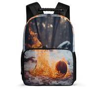 TPISLI School Back Pack Girls Flames Basketball Rucksack for Kids Schoolbag with Adjustable Shoulder Strap Casual Daypack for Primary Outdoor Bag Basketball Bookbag