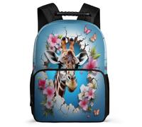 TPISLI School Back Pack Girls Giraffe Rucksack for Kids Schoolbag with Adjustable Shoulder Strap Casual Daypack for Primary Outdoor Bag 3D Animal Bookbag