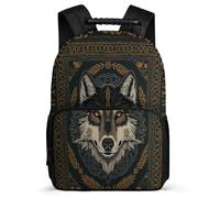 TPISLI School Back Pack Girls Wolf Rucksack for Kids Schoolbag with Adjustable Shoulder Strap Casual Daypack for Primary Outdoor Bag Animal Wolve Bookbag