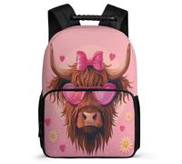 TPISLI School Back Pack Highland Cow Bookbag for Girls Boys Backpack With Pocket Fashion Bagpack Animal Bull Print School Bag Kids