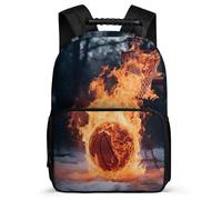 TPISLI School Back Pack Ice And Fire Basketball Bookbag for Girls Boys Backpack With Pocket Fashion Bagpack Basketball School Bag Kids