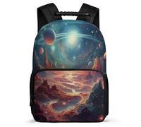 TPISLI School Back Pack Starry Sky for Kids Girls Schoolbag with Adjustable Shoulder Strap Casual Daypack for Primary Outdoor Rucksack Colourful Bookbag