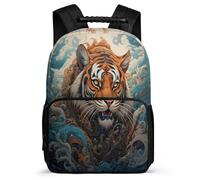 TPISLI School Back Pack Tiger Bookbag Kids Class 2-5 Stylish Lightweight Animal Theme Rucksack Spacious Casual/Picnic/School Bag/Backpack for Children Boys And Girls