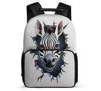 TPISLI School Back Pack Zebra Bookbag Kids Class 2-5 Stylish Lightweight 3D Animal Zebra Rucksack Spacious Casual/Picnic/School Bag/Backpack for Children Boys And Girls