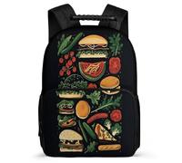 TPISLI School Backpack Burger Print Bag for Kid Boy Nylon Durable Back Pack With Pocket Fashion Bagpack Food Pattern School Bookbag Girl