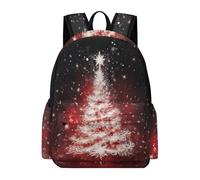 TPISLI School Backpack Christmas Tree Children Boys Girls Rucksack Christmas Theme Ages 10-16 Book Bag for Year 7-10 Study, Trendy 15.6 Inch Laptop Backpack for Study Days and Travel
