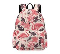 TPISLI School Backpack Flamingo Boys and Girls Rucksack Palm Leaf School Years 4-8 Book Bag for Books and Travel, Durable 15.6 Inch Laptop Backpack for Study Days and Travel