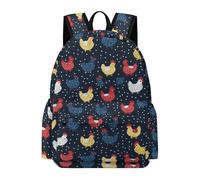 TPISLI School Backpack for Boys, School Bags with Chicken Motif, Teenagers Animal Pattern Backpack for Primary Girls Hiking, Travel
