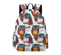 TPISLI School Backpack for Boys, School Bags with Owls Design, Teenagers Bird Print Backpack for Primary Girls Hiking, Travel