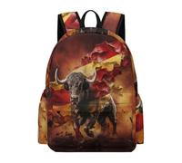 TPISLI School Backpack for Girls And Boys Age 6+, Backpack Spanish Bullfighting School Bags Bull for School Travel, Lightweight Rucksack for Teenage Girls