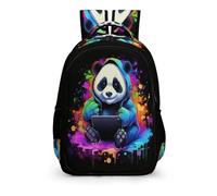 School Backpack for Girls, Kids Primary Colorful Panda School Bags Students Rucksacks Lightweight Bookbag Animal Panda Print Teenagers Daypack Casual Travel for Age 5-12 Years