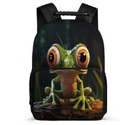 TPISLI School Backpack Frog Bookbag for Teenage Boys Primary Rucksack with Ugly Bag Girls Rucksack Elementary Daypack Satchel