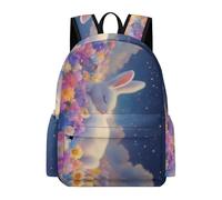 TPISLI School Backpack Rabbit Boys and Girls Rucksack Animal Bunny School Years 4-8 Book Bag for Books and Travel, Durable 15.6 Inch Laptop Backpack for Study Days and Travel