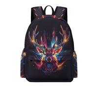 TPISLI School Backpack Reindeer Theme Boys and Girls Rucksack Animal School Years 4-8 Book Bag for Books and Travel, Durable 15.6 Inch Laptop Backpack for Study Days and Travel