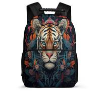 TPISLI School Backpack Tiger School Bag for Girls Bookbag Animal Theme Back Pack 7-10/10-12 Years Bookbag Elementary Secondary Schoolbag Kids Business Rucksack Daypack
