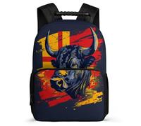 TPISLI School Backpack with Bull Bag Boys 10-15 Years Old, Kid Cute Back Pack Animal Cow Print Rucksack Primary School Book Bags Girls Schoolbag with Front Pocket