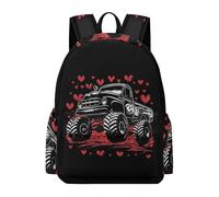 TPISLI School Backpack with Car Pattern for Girls Boys Causal School Bags Teenage Boys Lightweight Travel Backpack Girls Rucksack Love Heart Design Bookbag for Kids