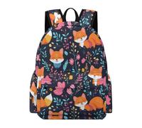 TPISLI School Backpack with Cute Foxs Pattern for Girls Boys Causal School Bags Teenage Boys Lightweight Travel Backpack Girls Rucksack Animal Motif Bookbag for Kids