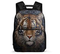 TPISLI School Backpack with Tiger Bag Boys 10-15 Years Old, Kid Cute Back Pack Animal Theme Rucksack Primary School Book Bags Girls Schoolbag with Front Pocket