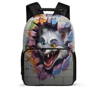 TPISLI School Backpack Wolf for Kid, Book Bag with 3D Wolve Theme for 8-16 Years Old Boy Girl, Elementary Primary School Lightweight Back Pack