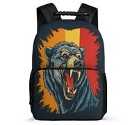 TPISLI School Bag Bear Backpack Boy Daypack German Flag Theme Rucksack for Kid Girl Elementary Middle School Small Travel Hiking Sports Bookbags Durable