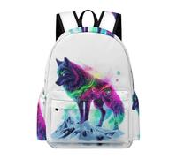TPISLI School Bag Boys Wolve Illustration Backpack for Teenage Primary Heavy Duty Teen Animal Wolf Design Rucksack Kids Large Secondary Durable Bookbag