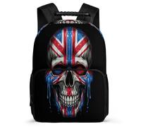 TPISLI School Bag British Flag Skull Backpack Skeleton Casual Daypack Fashion Interesting for Kids Multipurpose Laptop Back Pack for Boy Girls