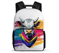 TPISLI School Bag Bull Design for Boys 8-12 Years, Backpack Cow Animal for Boys Girls, Durable Rucksack, Soft Felt Details, Short Trips, Everyday Use