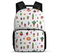 TPISLI School Bag Cactus Pattern for Boys Girls 7-11 Year Olds, Backpack Plants Cacti Print for Kids, Durable Rucksack, Soft Felt Details, Short Trips, Everyday Use