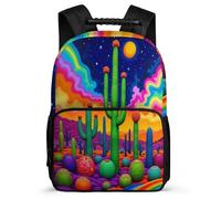 TPISLI School Bag Cactus Pattern for Kids 6-11 Years, Backpack Plant Theme for Girls Boys, Durable Rucksack, Sturdy Handle, Outdoor Travel, Day Trips