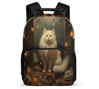 TPISLI School Bag Cat Back Pack for Teenage Boy with Front Pocket Junior Elementary Bookbags Cute Kitten Rucksack for Girls