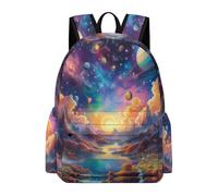 TPISLI School Bag Cosmos Girls Boys 9-13 Backpack Rucksack Colored Planet for Study Days, Stylish Travel Bag for Books, Lessons and Travel and Daily Book Carry