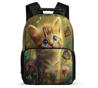 TPISLI School Bag Cute Kitten for Boys 8-12 Years, Backpack Cat Design for Boys Girls, Durable Rucksack, Soft Felt Details, Short Trips, Everyday Use