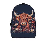 TPISLI School Bag for Boys, Highland Cow Lightweight School Backpack for Teens Water Resistant Non-Master Bull Rucksack Casual Daypack for Primary Middle School Students School Travel