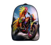 TPISLI School Bag for Student, Gallic Chicken Lightweight School Backpack for Teens Rooster Rucksack Casual Daypack for Primary Middle School School Travel Fits