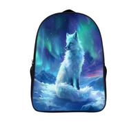 School Bag for Teenagers, Arctic Fox Lightweight School Backpack for Teens Personalised Animal Rucksack Casual Daypack for Primary Middle Travel