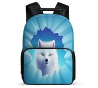 TPISLI School Bag Fox Backpack for Teenage Girls with Front Pocket Junior Elementary Bookbags Animal Print Rucksack