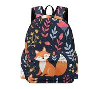 TPISLI School Bag Fox Pattern Girls Boys 7-12 Backpack Rucksack Animal Theme for Year 3-6 Study, Fashion Travel Bag for Spring Outing and Daily Classes and Daily Book Carry
