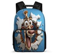 TPISLI School Bag Giraffe Backpack 3D Animal Cracker Casual Daypack Fashion Interesting for Kids Multipurpose Laptop Back Pack for Boy Girls