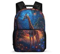 TPISLI School Bag Giraffe Backpack for Teenage Girls with Front Pocket Junior Elementary Bookbags Animal Theme Rucksack
