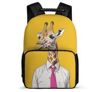 TPISLI School Bag Giraffe Design for Boys Girls 8-12 Years, Backpack Animal Pattern for Children, Durable Rucksack, Soft Felt Details, Short Trips, Everyday Use